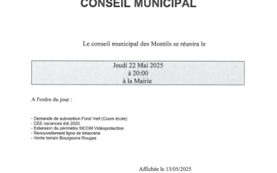 22/05 – Conseil municipal